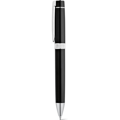DOURO. Metall-Roller und Kugelschreiber-Set mit Clip, Schwarz