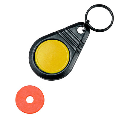 Dreh-Schlüsselanhänger "Point" mit Chip, standard-gelb Dreh-Schlüsselanhänger "Point" mit Chip, standard-gelb