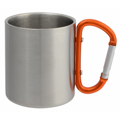 Edelstahl Becher Hiking Day, ca. 200 ml, silber/orange