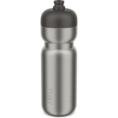 edelstahl trinkflasche pull sport 800 ml - graphite black , schwarz