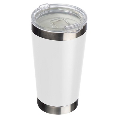 Edelstahlbecher mit Keramikbeschichtung im Inneren , weiss