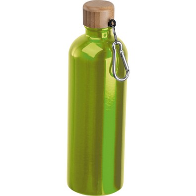Edelstahltrinkflasche mit Karabiner, 750ml, apfelgrün