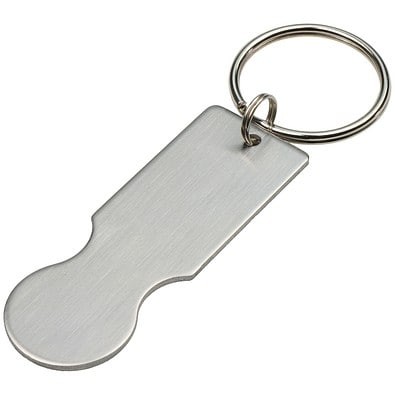 Schlüsselanhänger mit Einkaufswagenlöser Open IT, silber