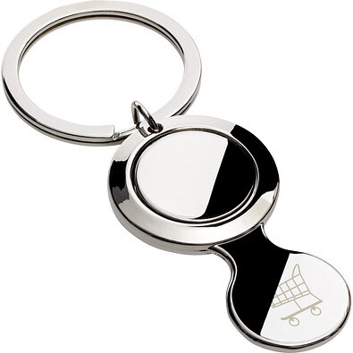 Einkaufswagenlöser Metall mit Caddy-Chip, silber-glänzend