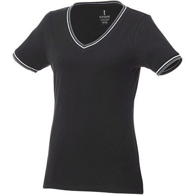 ELEVATE Damen T-Shirt Elbert Piqué, schwarz,grau meliert,weiss, XS ELEVATE Damen T-Shirt Elbert Piqué, schwarz,grau meliert,weiss, XS