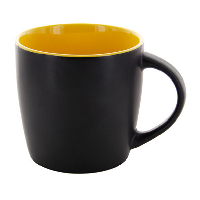 Keramiktasse Emilia, 250 ml, schwarz matt/gelb Keramiktasse Emilia, 250 ml, schwarz matt/gelb