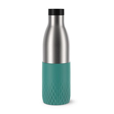 EMSA Trinkflasche Bludrop Sleeve, 700 ml, silber/grün.
