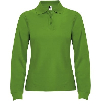 Estrella Langarm Poloshirt für Damen, Grass Green, 2XL