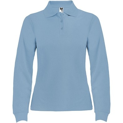 Estrella Langarm Poloshirt für Damen, himmelblau, 2XL