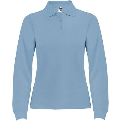 Estrella Langarm Poloshirt für Damen, himmelblau, S