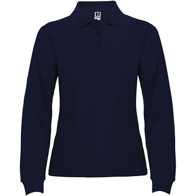 Estrella Langarm Poloshirt für Damen, Navy Blue, 2XL