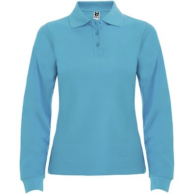 Estrella Langarm Poloshirt für Damen, türkis, M