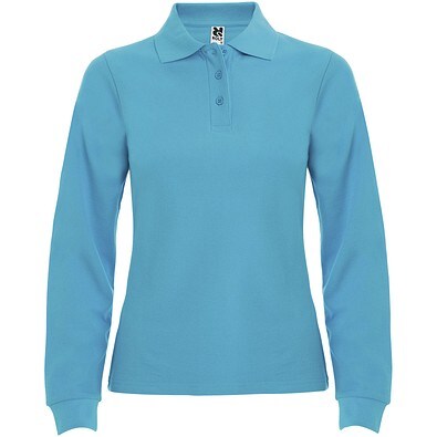 Estrella Langarm Poloshirt für Damen, türkis, S