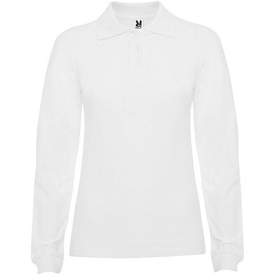 Estrella Langarm Poloshirt für Damen, weiss, S