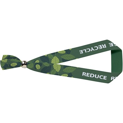 Evi Sublimation Festival Armband mit Metallverschluss aus recyceltem PET Kunststoff, weiss