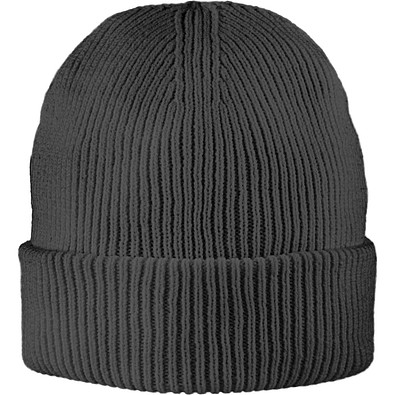 Exclusive Recycled Fine Rib Beanie, Dunkel Grau