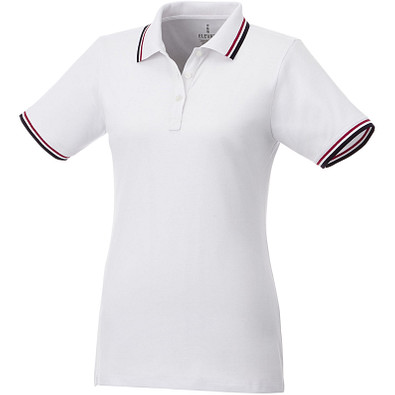 ELEVATE Damen Poloshirt Fairfield mit weißem Rand, weiß,dunkelblau,rot, L ELEVATE Damen Poloshirt Fairfield mit weißem Rand, weiß,dunkelblau,rot, L