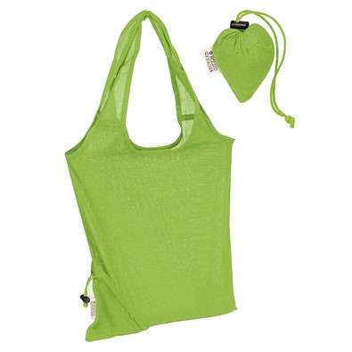 Faltbare Einkaufstasche aus Baumwolle, apfelgrün