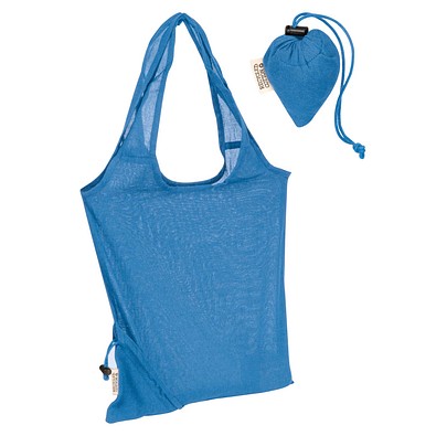 Faltbare Einkaufstasche aus Baumwolle, hellblau