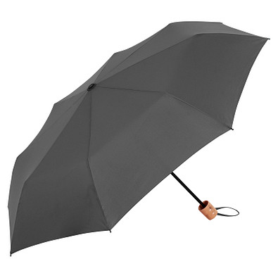 FARE® Mini-Taschenschirm ÖkoBrella, Holzgriff, grau