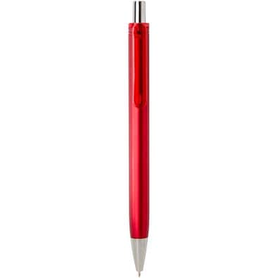Feld RCS recycelter Kugelschreiber mit Metallic-Finish (schwarze Mine), rot