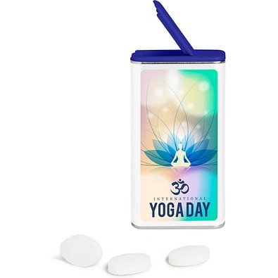 FlipTin, 20 g, Freshmints zuckerfrei, blank, blau-transparent, Bodylabel