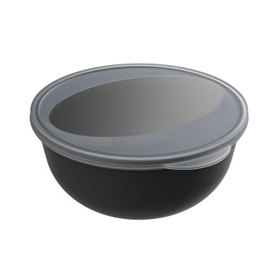 Food-Bowl ToGo, Classic, 1,0 l, schlichtes schwarz/transparent-milchig