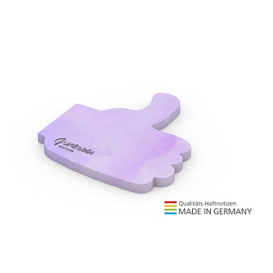 Geiger-Notes Haftnotiz Form aus 100 x 72, 50 Blatt, inkl. Druck, Daumen