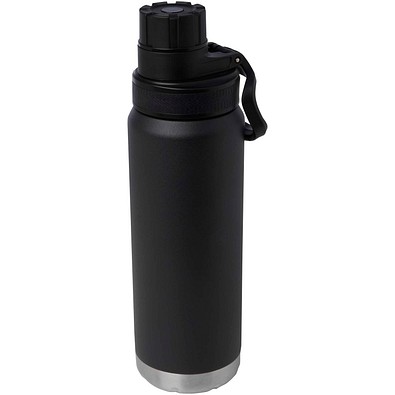 Fortis 700 ml RCS-zertifizierte, kohlensäure geeignete Kupfer-Vakuum Isolierflasche aus recyceltem Edelstahl, schwarz
