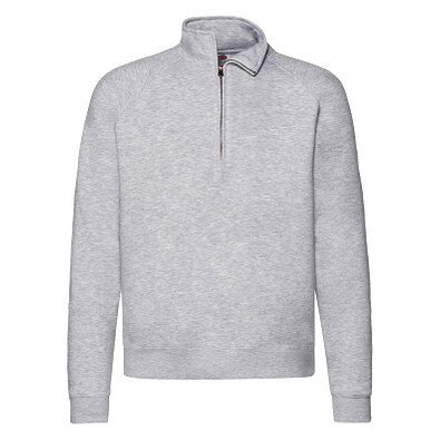 FRUIT OF THE LOOM® Unisex Sweatshirt Zip-Neck, grau, XL
