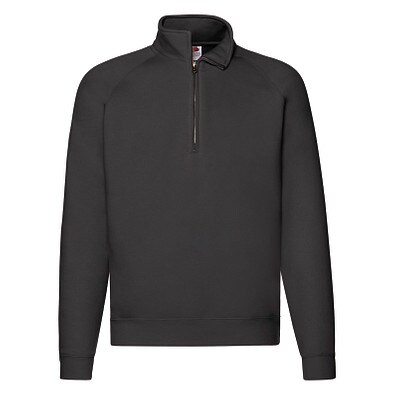 FRUIT OF THE LOOM® Unisex Sweatshirt Zip-Neck, schwarz, XL