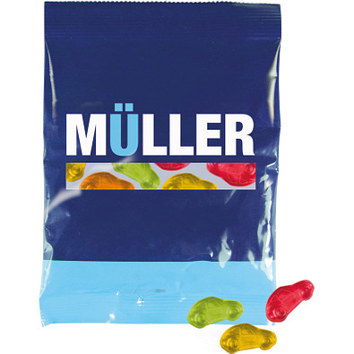 Trolli Fruchtgummi Maxitüte, Auto, inkl. Druck, transparente Folie