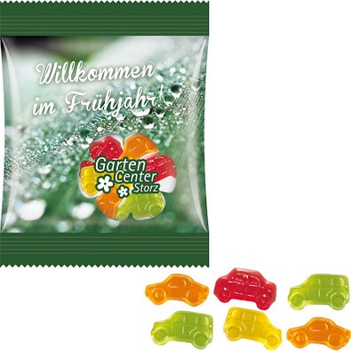 Trolli Fruchtgummi Minitüte 10g, Auto-Mischung, inkl. Druck, transsparente Folie