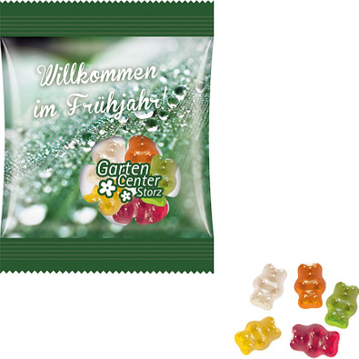 Trolli Fruchtgummi Minitüte 15g, Premium Bärchen, inkl. Druck, kompostierbare Folie, weiß