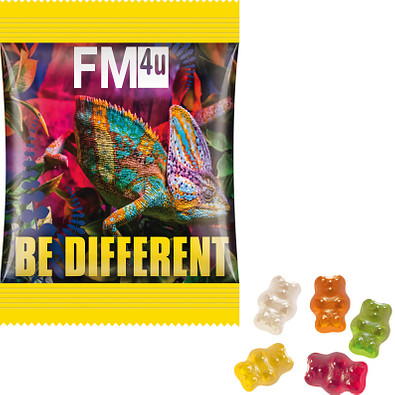 Trolli Fruchtgummi Minitüte 10g, Premium Bärchen, inkl. Druck, kompostierbare Folie, weiß