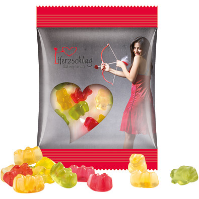 Trolli Fruchtgummi Minitüte 10g, Premium Bärchen, inkl. Druck, transparente Folie