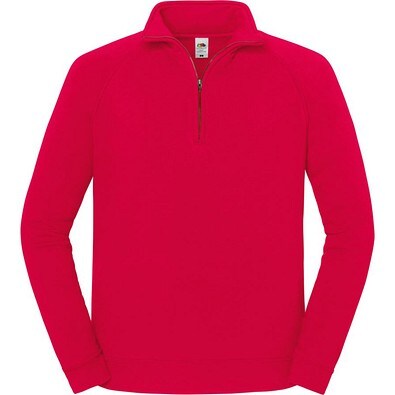 FRUIT OF THE LOOM® Unisex Sweatshirt Zip-Neck, rot, XL