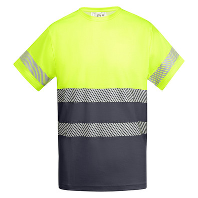 Funktionsshirt Tauri mit kurzen Ärmeln, L, bleigrau/fluor yellow