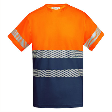 Funktionsshirt Tauri mit kurzen Ärmeln, XL, navy/fluor orange