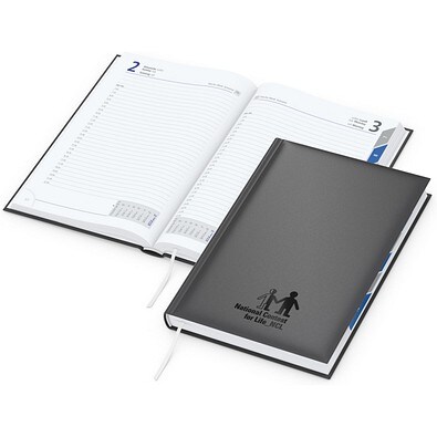 Geiger-Notes Kalender Manager Register Bestseller, anthrazit, inkl. Prägung schwarz-glänzend