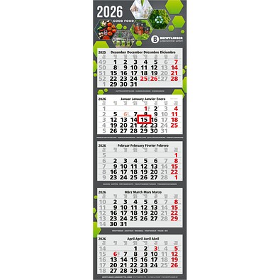 Geiger-Notes Monatskalender Penta Light 5 Bestseller, inkl. Druck, hellgrau