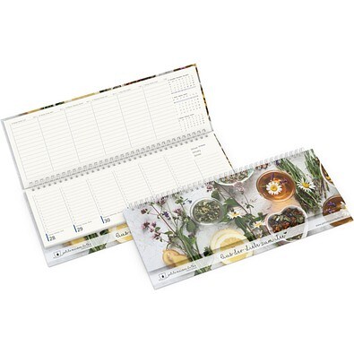 Geiger-Notes Tisch-Querkalender Compact green+blue Natura, inkl. Druck