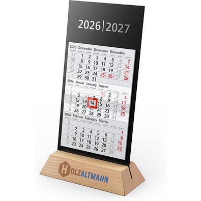 Geiger-Notes Tischkalender Desktop 3 Wood Bestseller, inkl. Druck