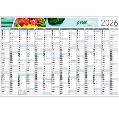 Geiger-Notes Wandplaner Horizont Recycling, blau