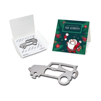 ROMINOX® Key Tool SUV / Auto (19 Funktionen) im Motiv-Mäppchen Frohe Weihnachten