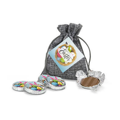 Oster-Schokotaler im Säckchen