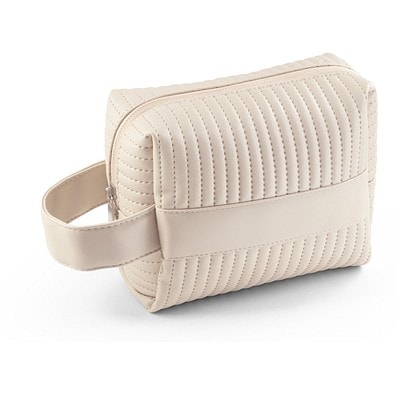 GILI. Kulturbeutel aus PU (21% recyceltes PU und 30% recyceltes Polyester), Beige