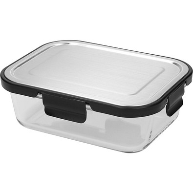 Glasbox LOKA, 1040 ml, schwarz/transparent
