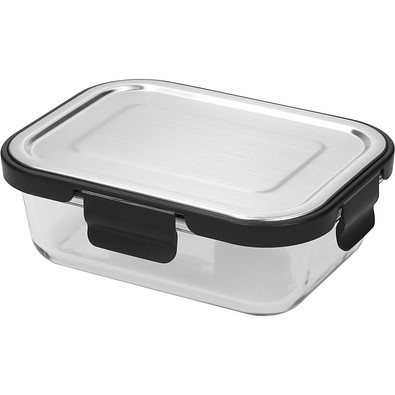 Glasbox LOKA, 640 ml, schwarz/transparent