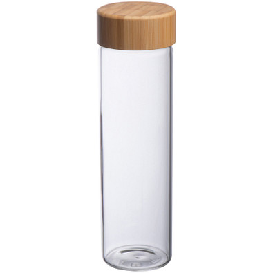 Glasflasche mit Bambusdeckel  Santa Cruz, 500 ml, transparent